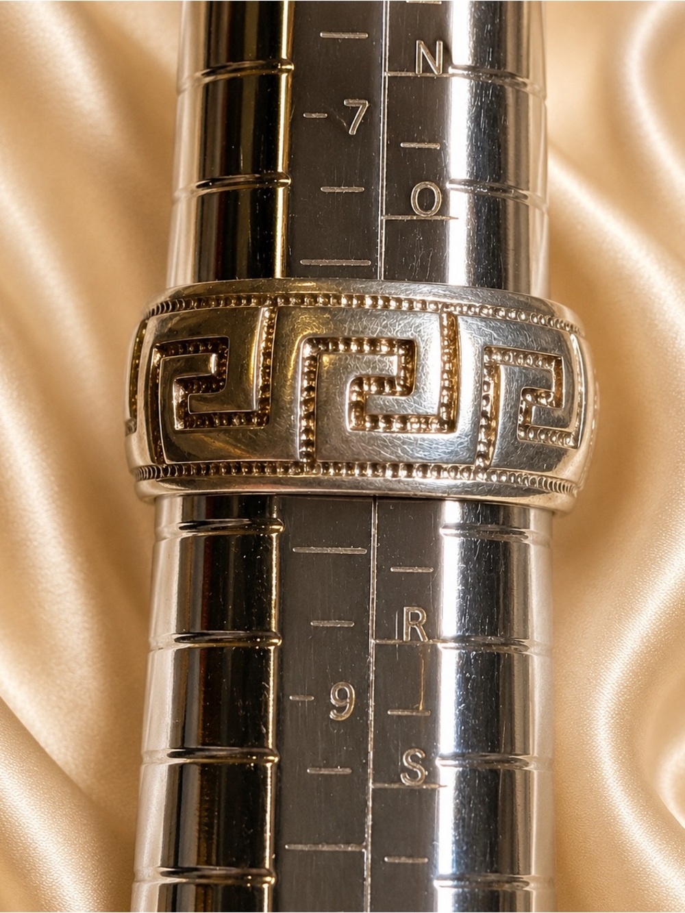 Milor Italy 925 Sterling Silver Greek Key Wide Band Ring Size 8 – 6.1g - Picture 6 of 7